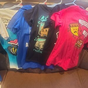 Graphic T-Shirts Set in Red, Blue, and Black